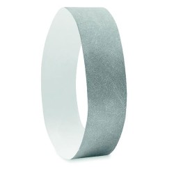 Bracelet Éco-responsable Personnalisable TYVEK® - Idéal pour Événements Matières : polyéthylène (PE) Couleurs : argenté personna