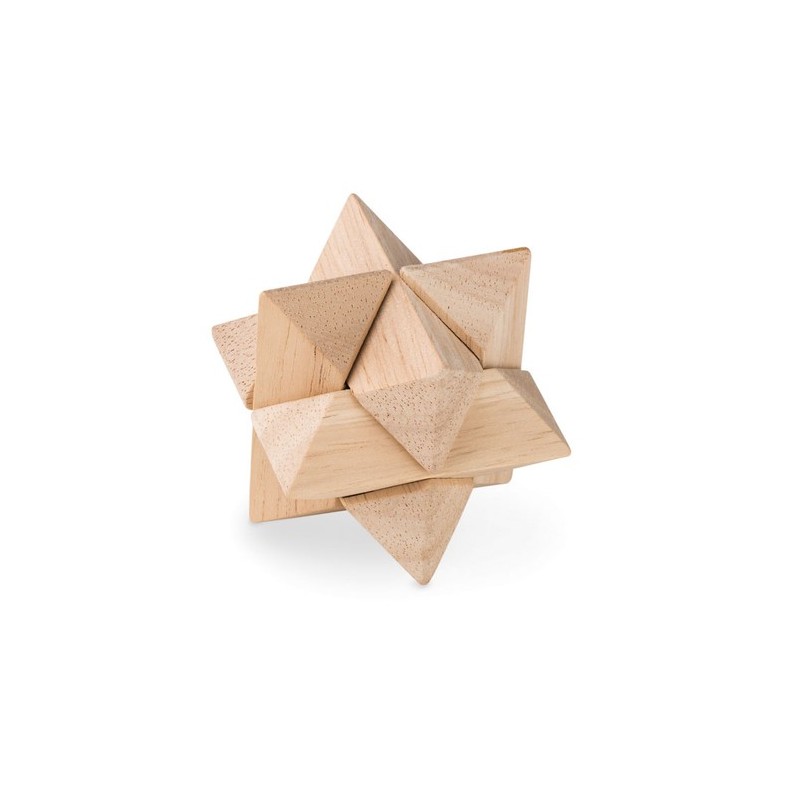 Casse-tête en Bois Personnalisé Étoile - Star Brain Teaser Matières : bois Couleurs : bois personnalisable avec votre logo