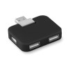 Hub USB 4 Ports Personnalisé SQUARE - Accessoire High-Tech pas cher Matières : ABS Couleurs : noir
