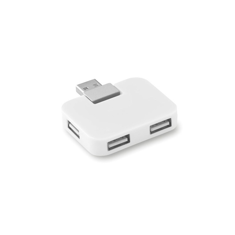 Hub USB 4 Ports Personnalisé SQUARE - Accessoire High-Tech pas cher Matières : ABS Couleurs : blanc personnalisable avec votre l