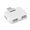 Hub USB 4 Ports Personnalisé SQUARE - Accessoire High-Tech pas cher Matières : ABS Couleurs : blanc personnalisable avec votre l