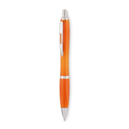 Stylo à bille  en RPET pratique personnalisé RIO Matières : PET recyclé Couleurs : orange transparent