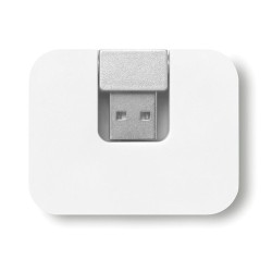 Hub USB 4 Ports Personnalisé SQUARE - Accessoire High-Tech pas cher Matières : ABS Couleurs : blanc impression haute définition