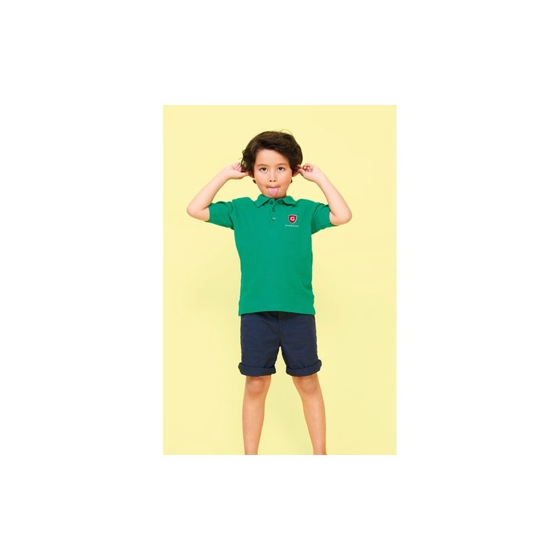 Polo Enfant 170g Éco-responsable Personnalisé - Summer II Kids Matières : coton Taille textile : XXL Couleurs : rouge impression