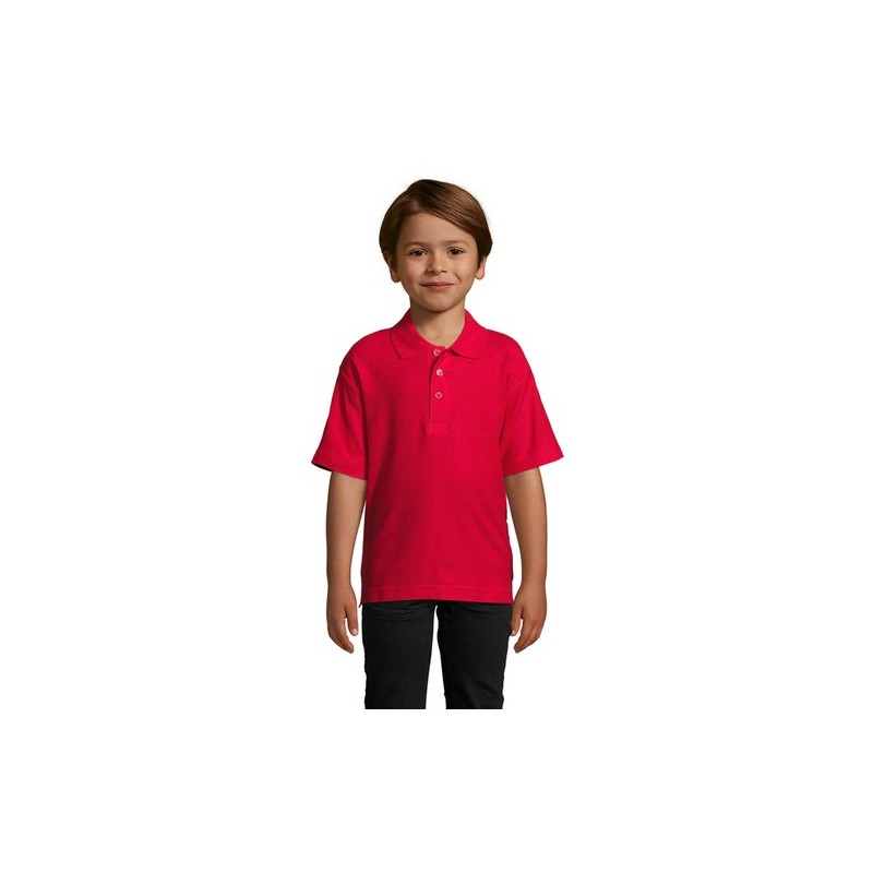 Polo Enfant 170g Éco-responsable Personnalisé - Summer II Kids Matières : coton Taille textile : XL Couleurs : rouge goodies per