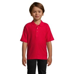 Polo Enfant 170g Éco-responsable Personnalisé - Summer II Kids Matières : coton Taille textile : L Couleurs : rouge marquage cou