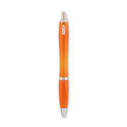 Stylo à bille  en RPET pratique personnalisé RIO Matières : PET recyclé Couleurs : orange transparent 2