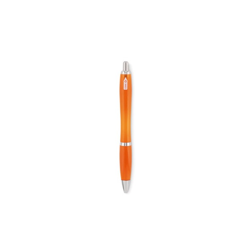Stylo à bille  en RPET pratique personnalisé RIO Matières : PET recyclé Couleurs : orange transparent personnalisation rapide en