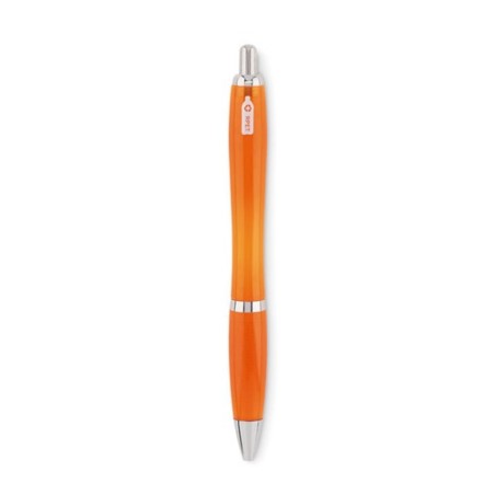 Stylo à bille  en RPET pratique personnalisé RIO Matières : PET recyclé Couleurs : orange transparent personnalisation rapide en