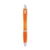 Stylo à bille  en RPET pratique personnalisé RIO Matières : PET recyclé Couleurs : orange transparent personnalisation rapide en