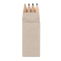 Mini Crayons de Couleur Personnalisés 4 Couleurs PETIT ABIGAIL Matières : bois Couleurs : beige