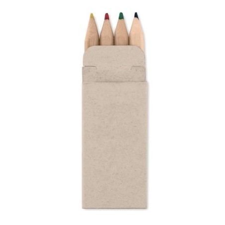 Mini Crayons de Couleur Personnalisés 4 Couleurs PETIT ABIGAIL Matières : bois Couleurs : beige