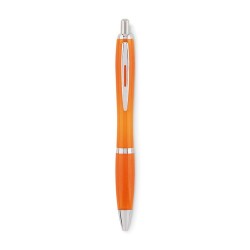 Stylo à bille  en RPET pratique personnalisé RIO Matières : PET recyclé Couleurs : orange transparent objet promo petit budget