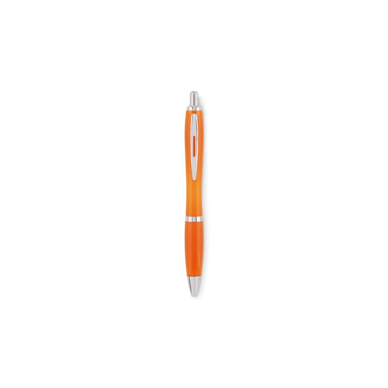 Stylo à bille  en RPET pratique personnalisé RIO Matières : PET recyclé Couleurs : orange transparent objet promo petit budget
