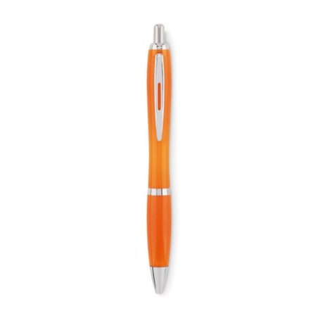 Stylo à bille  en RPET pratique personnalisé RIO Matières : PET recyclé Couleurs : orange transparent objet promo petit budget