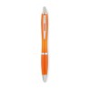 Stylo à bille  en RPET pratique personnalisé RIO Matières : PET recyclé Couleurs : orange transparent objet promo petit budget