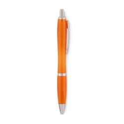Stylo à bille  en RPET pratique personnalisé RIO Matières : PET recyclé Couleurs : orange transparent goodies publicitaire événe