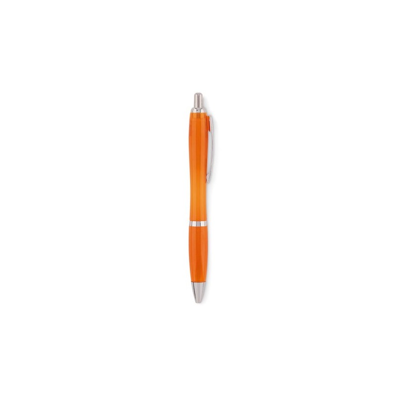 Stylo à bille  en RPET pratique personnalisé RIO Matières : PET recyclé Couleurs : orange transparent goodies publicitaire événe