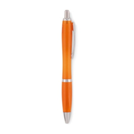 Stylo à bille  en RPET pratique personnalisé RIO Matières : PET recyclé Couleurs : orange transparent goodies publicitaire événe