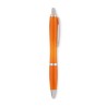 Stylo à bille  en RPET pratique personnalisé RIO Matières : PET recyclé Couleurs : orange transparent goodies publicitaire événe