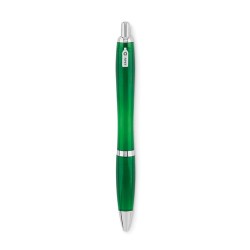 Stylo à bille  en RPET pratique personnalisé RIO Matières : PET recyclé Couleurs : vert transparent accessoire événementiel uniq
