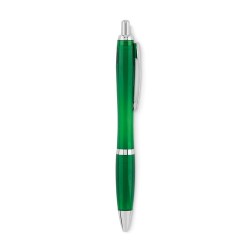 Stylo à bille  en RPET pratique personnalisé RIO Matières : PET recyclé Couleurs : vert transparent marquage laser ultra précis