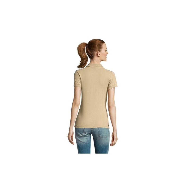 Polo Femme Éco-responsable 170g PASSION Matières : coton Taille textile : M Couleurs : sable impression logo haute qualité
