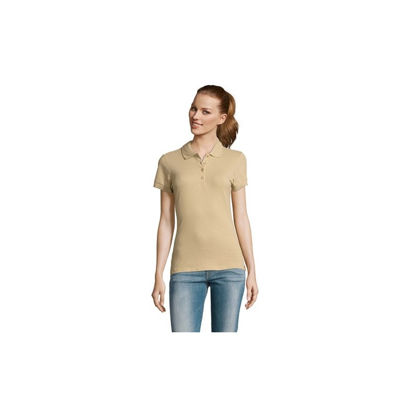 Polo Femme Éco-responsable 170g PASSION Matières : coton Taille textile : XL Couleurs : sable goodies entreprise design