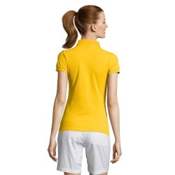 Polo Femme Éco-responsable 170g PASSION Matières : coton Taille textile : L Couleurs : jaune personnalisation sur mesure