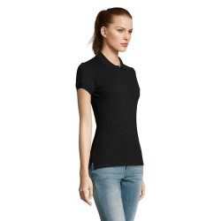 Polo Femme Éco-responsable 170g PASSION Matières : coton Taille textile : M Couleurs : noir goodies personnalisé en stock