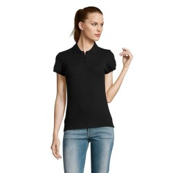 Polo Femme Éco-responsable 170g PASSION Matières : coton Taille textile : XL Couleurs : noir cadeau entreprise pas cher