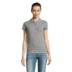 Polo Femme Éco-responsable 170g PASSION Matières : coton Taille textile : L Couleurs : gris chiné cadeau collaborateur premium