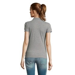 Polo Femme Éco-responsable 170g PASSION Matières : coton Taille textile : L Couleurs : gris chiné personnalisable avec votre log