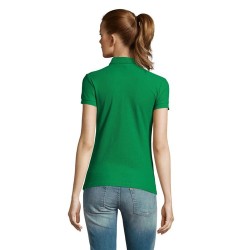 Polo Femme Éco-responsable 170g PASSION Matières : coton Taille textile : S Couleurs : vert prairie marquage laser ultra précis