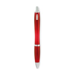 Stylo à bille  en RPET pratique personnalisé RIO Matières : PET recyclé Couleurs : rouge transparent impression logo haute quali