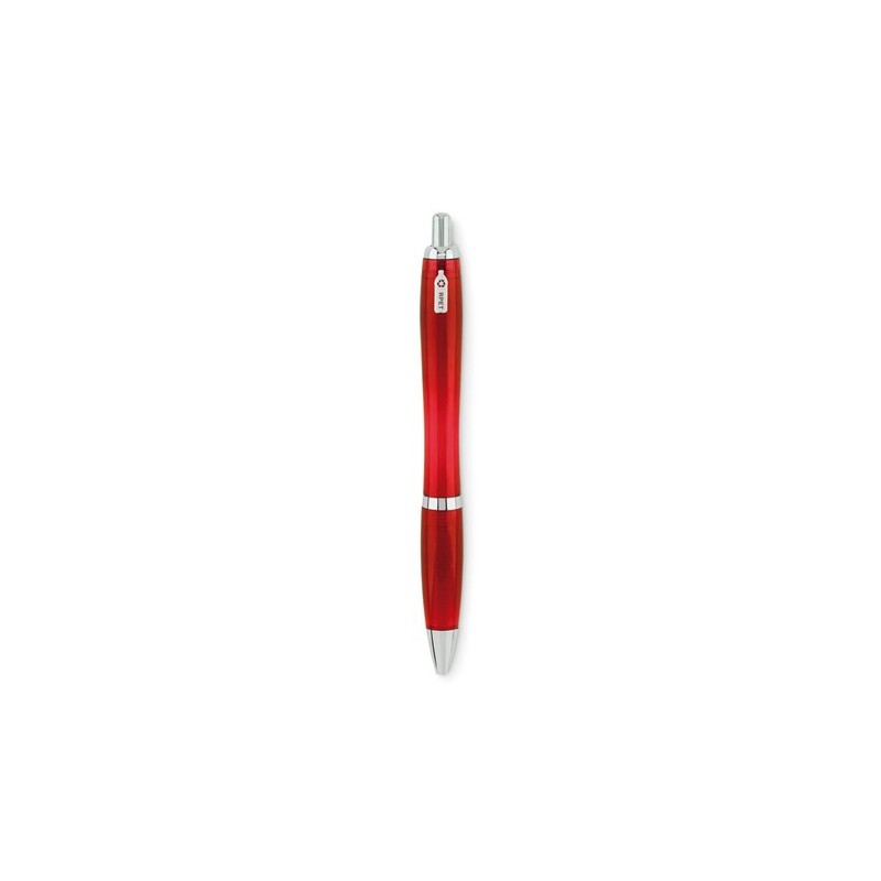 Stylo à bille  en RPET pratique personnalisé RIO Matières : PET recyclé Couleurs : rouge transparent impression logo haute quali