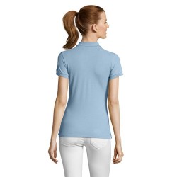 Polo Femme Éco-responsable 170g PASSION Matières : coton Taille textile : XL Couleurs : bleu ciel pur livraison express 24h 48h