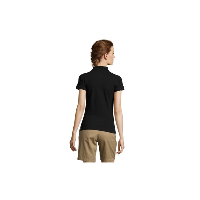 Polo Éco-responsable et Confortable pour Femme - PEOPLE PEOPLE Matières : coton Taille textile : L Couleurs : noir accessoire év
