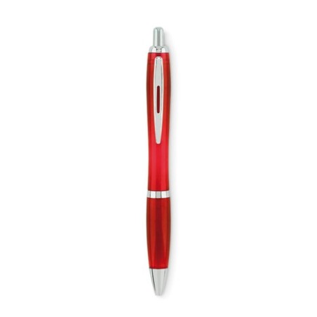 Stylo à bille  en RPET pratique personnalisé RIO Matières : PET recyclé Couleurs : rouge transparent personnalisation sur mesure