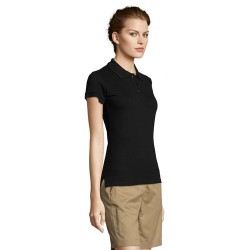 Polo Éco-responsable et Confortable pour Femme - PEOPLE PEOPLE Matières : coton Taille textile : S Couleurs : noir cadeau collab