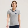 Polo Éco-responsable et Confortable pour Femme - PEOPLE PEOPLE Matières : coton Taille textile : M Couleurs : gris chiné cadeau 