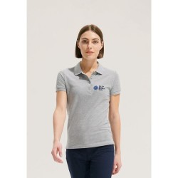 Polo Éco-responsable et Confortable pour Femme - PEOPLE PEOPLE Matières : coton Taille textile : M Couleurs : gris chiné objet p