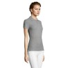 Polo Éco-responsable et Confortable pour Femme - PEOPLE PEOPLE Matières : coton Taille textile : S Couleurs : gris chiné cadeau 