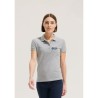 Polo Éco-responsable et Confortable pour Femme - PEOPLE PEOPLE Matières : coton Taille textile : S Couleurs : gris chiné impress