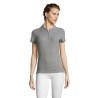 Polo Éco-responsable et Confortable pour Femme - PEOPLE PEOPLE Matières : coton Taille textile : XL Couleurs : gris chiné cadeau