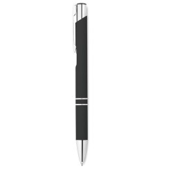 Stylo bille poussoir personnalisé finition AOSTA Matières : aluminium Couleurs : noir
