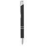 Stylo bille poussoir personnalisé finition AOSTA Matières : aluminium Couleurs : noir
