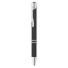 Stylo bille poussoir personnalisé finition AOSTA Matières : aluminium Couleurs : noir cadeau collaborateur premium