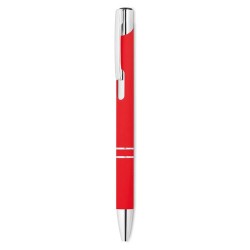 Stylo bille poussoir personnalisé finition AOSTA Matières : aluminium Couleurs : rouge objet promotionnel éco-responsable