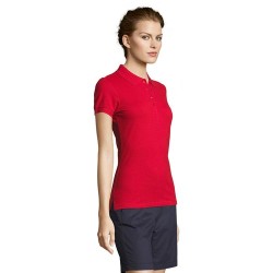 Polo Éco-responsable et Confortable pour Femme - PEOPLE PEOPLE Matières : coton Taille textile : XL Couleurs : rouge objet promo